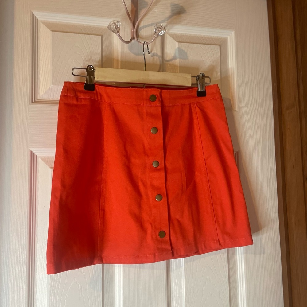 Rue 21 Orange Button Up Skirt